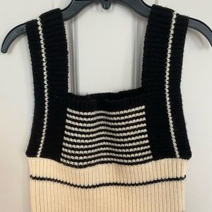 Cropped knit sweater tank / vest
